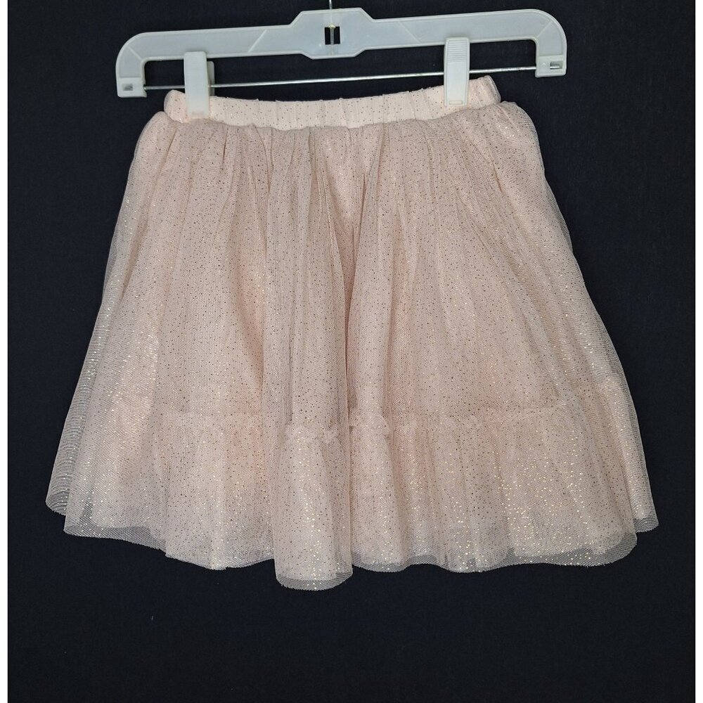💙 The Little White Company Girls Blush Gold Spakeled Tull Skirt Size 5/6 Preppy